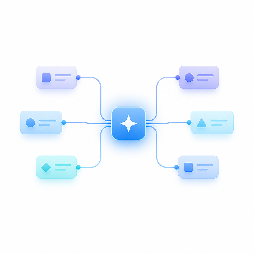 AI Generate panel with onboarding prompt and new nodes highlighted