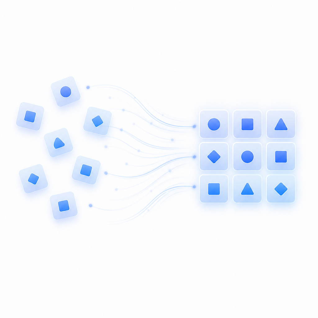 Complex flow auto-arranged into a clean grid-aligned layout